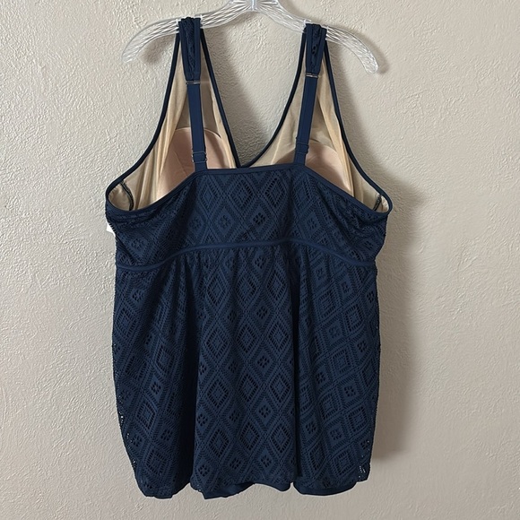 Catherine’s Lace Tankini Swim Top Women’s Plus Size 32W Navy Blue 5X NWT - Picture 5 of 9